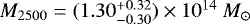 $M_{2500} =(1.30_{-0.30}^{&#x002B;0.32})\times10^{14}~M_{\odot}$