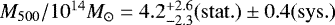 $M_{\mathrm{500}}/10^{14}M_{\odot}=4.2^{&#x002B;2.6}_{-2.3}(\mathrm{stat.})\pm 0.4 (\mathrm{sys.})$