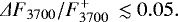 \begin{equation*} \Delta F_{3700}/F^{+}_{3700}\,\lesssim 0.05.\end{equation*}