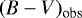 $(B-V)_{\textrm{obs}}$