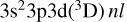 $3\textrm{s}^{2}3\textrm{p}3\textrm{d}(^3\textrm{D})\, nl$