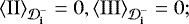 \begin{align*} {\left\langle {{{\mathrm{II}}}} \right\rangle_{{\cal D}^-_{\textbf{i}}}}= 0, {\left\langle {{{\mathrm{III}}}} \right\rangle_{{\cal D}^-_{\textbf{i}}}} = 0 ;\end{align*}