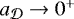 $a_{{\cal D}} \rightarrow 0^+$