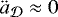 \begin{align*} {\ddot{a}}_{{\cal D}}& \approx 0\end{align*}