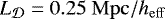 $L_{{\cal D}} = 0.25~{\mathrm{Mpc/}h_{\mathrm{eff}}}$