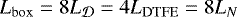 $L_{\mathrm{box}} = 8 L_{{\cal D}} = 4 L_{\mathrm{DTFE}} = 8 L_N$