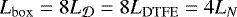 $L_{\mathrm{box}} = 8 L_{{\cal D}} = 8 L_{\mathrm{DTFE}} = 4 L_N$