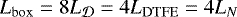 $L_{\mathrm{box}} = 8 L_{{\cal D}} = 4 L_{\mathrm{DTFE}} = 4 L_N$