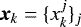 ${\vec x}_k = \{x^j_k\}_j$