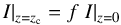 \begin{equation} \left.I\right|_{z=z_{\rm c}}=f\left.I\right|_{z=0} \label{stretch} \end{equation}