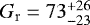 $G_\mathrm{r} = 73^{+26}_{-23}$