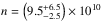 \hbox{$n = \left(9.5^{+6.5}_{-2.5}\right) \times 10^{10}$}