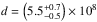 \hbox{$d = \left(5.5^{+0.7}_{-0.5}\right) \times 10^8$}