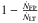 \hbox{$1- \frac{\dot{N}_{\rm FP}}{\dot{N}_{\rm LT}}$}