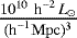 $\frac{10^{10} ~\textrm{h}^{-2}\, L_{\odot}}{({\textrm{h}^{-1}\mathrm{Mpc} })^3}$