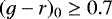 $(g - r)_0 \geq 0.7$