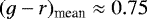 $(g - r)_{\textrm{mean}} \approx 0.75$
