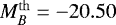 $M_B^{\mathrm{th}}=-20.50$
