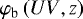 $\varphi_{\textrm{b}}\left({UV},z\right)$