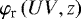 $\varphi_{\textrm{r}}\left({UV},z\right)$