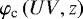 $\varphi_{\textrm{c}}\left({UV},z\right)$