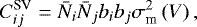 \begin{equation*} C_{ij}^{\textrm{SV}} = \bar{N}_i\bar{N}_jb_ib_j\sigma_{\textrm{m}}^2\left(V\right),\end{equation*}