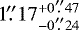$1\farcs17^{&#x002B;0\,\small{\farcs}47}_{-0\,\small{\farcs}24}$