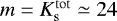 $m=K_{\mathrm{s}}^{\mathrm{tot}}\simeq 24$
