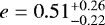 $e=0.51^{+0.26}_{-0.22}$
