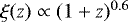 $\xi(z) \propto (1&#x002B;z)^{0.6}$