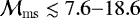 $\mathcal{M}_{\mathrm{ms}}\lesssim 7.6{-}18.6$
