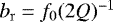 $b_{\mathrm{r}} = f_{\mathrm{0}} (2Q)^{-1}$