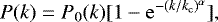 \begin{equation} P(k) = P_0(k)[1-\mathrm{e}^{-(k/k_\mathrm{c})^\alpha}],\label{eq1} \end{equation}