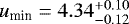 $u_{\rm min}=4.34^{+0.10}_{-0.12}$