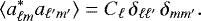 \begin{equation} \langle a^*_{\ell m}a_{\ell'm'}\rangle=C_\ell\,\delta_{\ell\ell'}\,\delta_{mm'}.\label{eq5} \end{equation}