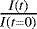 $\frac{I(t)}{I(t=0)}$