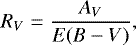 \begin{equation}\label{eq:RV_E} R_V=\frac{A_V}{E(B-V)}, \end{equation}