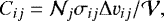 \begin{equation} C_{ij}=\mathcal{N}_j\sigma_{ij}{\rm{\Delta}} v_{ij}/\mathcal{V}, \label{eq:collisionrategeneral} \end{equation}