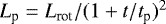 $L_{\rm p}= {L_{\rm rot}}/{(1+t/t_{\rm p})^2}$