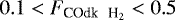 $0.1 < F_{{\textrm{COdk \, H}_2}} <0.5$