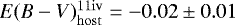 $E(B-V)_{\mathrm{host}}^{\mathrm{11iv}} = -0.02\pm0.01$