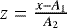 $z=\frac{x-A_{1}}{A_{2}}$