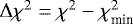 $\mathrm{\Delta}\chi^2=\chi^2-\chi^2_{\textrm{min}}$