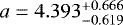 $a=4.393^{+0.666}_{-0.619}$