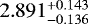 $2.891^{+0.143}_{-0.136}$