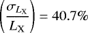 $\left(\dfrac{\sigma_{{L_{\textrm{X}}}}}{L_{\textrm{X}}}\right)=40.7\%$