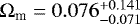 $\mathrm{\Omega}_{\text{m}}=0.076^{+0.141}_{-0.071}$