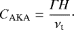 $C_{\textrm{AKA}}=\frac{\Gamma H}{\nu_{\textrm{t}}}\cdot $