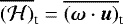 $\overline{(\mathcal{H})}_{\textrm{t}}=\overline{({\bm \omega} \cdot {\bm u})}_{\textrm{t}}$