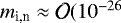 $m_{\textrm{i,n}}\approx\mathcal{O}(10^{-26}$